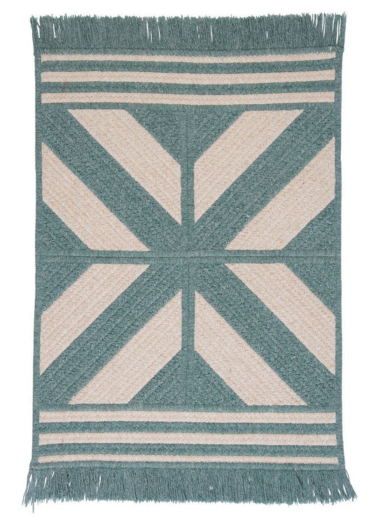 Sedona Teal Outdoor Braided Rectangular Rugs