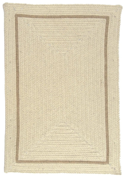 Shear Natural Canvas Wool Braided Rectangular Rugs