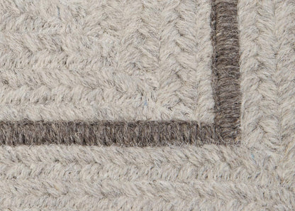 Shear Natural Cobblestone Wool Braided Rectangular Rugs