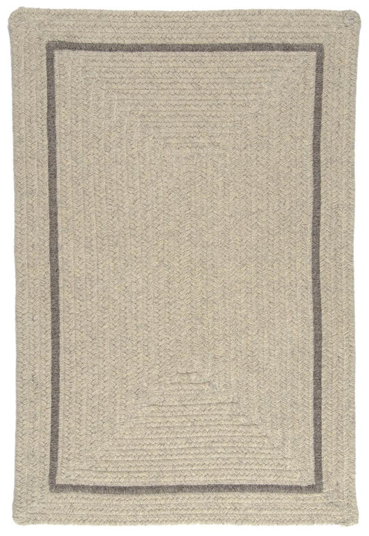 Shear Natural Cobblestone Wool Braided Rectangular Rugs