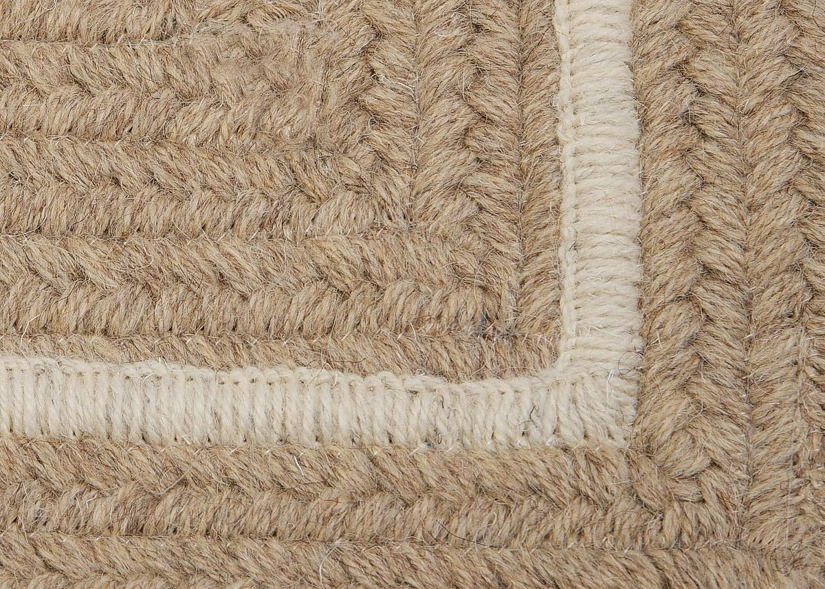 Shear Natural Muslin Wool Braided Rectangular Rugs