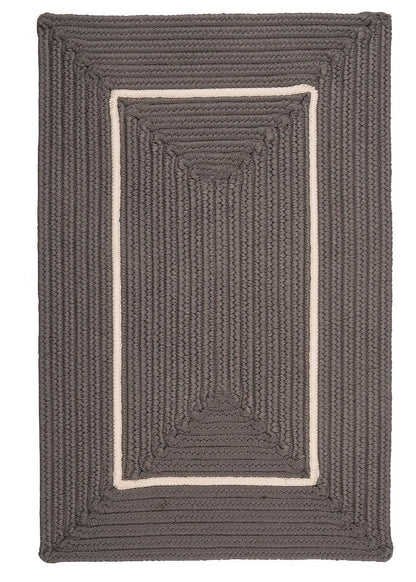 Doodle Edge Gray Outdoor Braided Rectangular Rugs