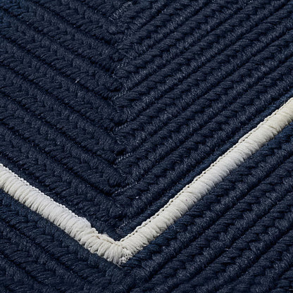 Doodle Edge Navy Outdoor Braided Rectangular Rugs