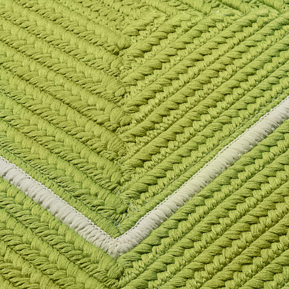 Doodle Edge Bright Green Outdoor Braided Rectangular Rugs