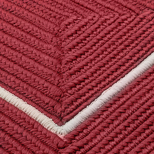 Doodle Edge Red Outdoor Braided Rectangular Rugs