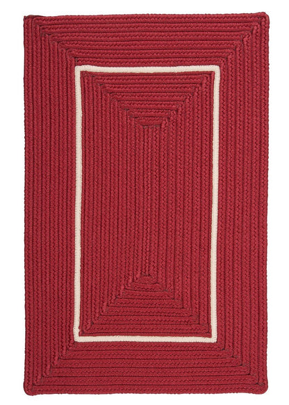 Doodle Edge Red Outdoor Braided Rectangular Rugs