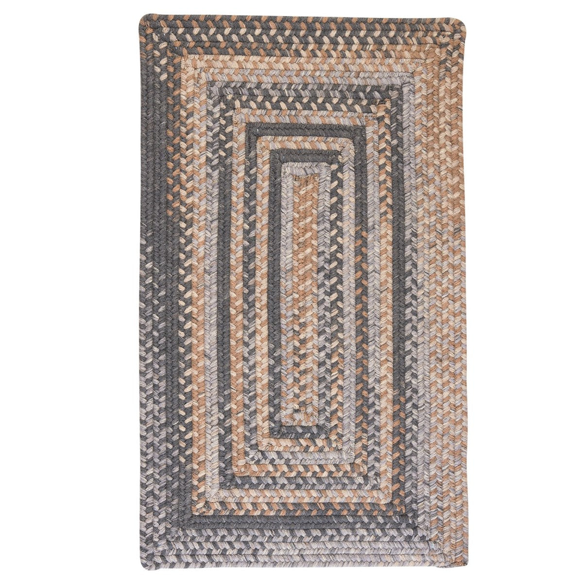 Gloucester Graphite Wool Braided Rectangular Rugs