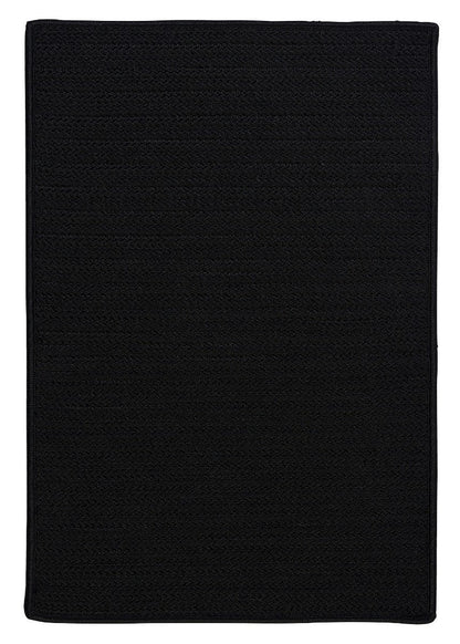 Simply Home Solid Black Outdoor Braided Rectangular Rugs