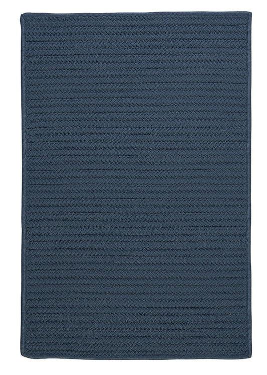 Simply Home Solid Lake Blue Outdoor Braided Rectangular Rugs