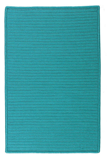 Simply Home Solid Turquoise Outdoor Braided Rectangular Rugs