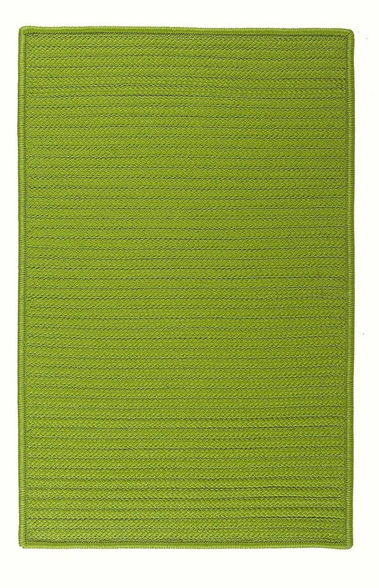 Simply Home Solid Bright Green Outdoor Braided Rectangular Rugs