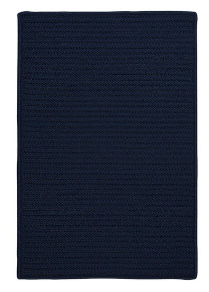Simply Home Solid Navy Outdoor Braided Rectangular Rugs