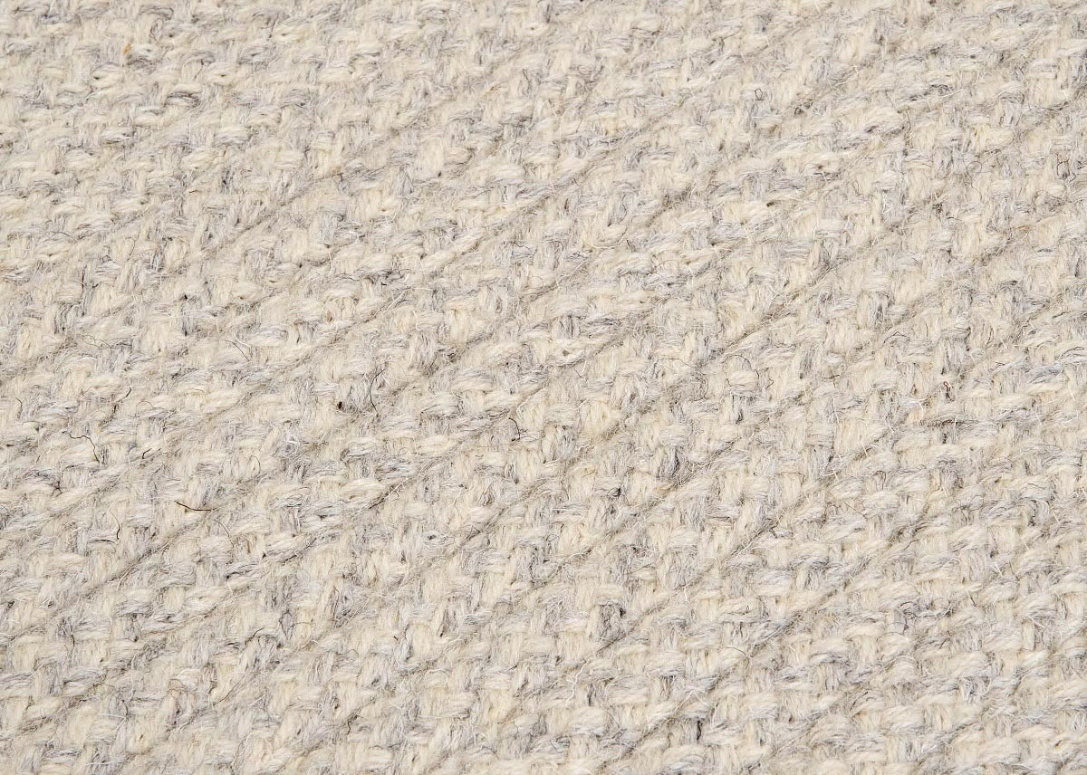 Natural Wool Houndstooth Cream Wool Braided Rectangular Rugs