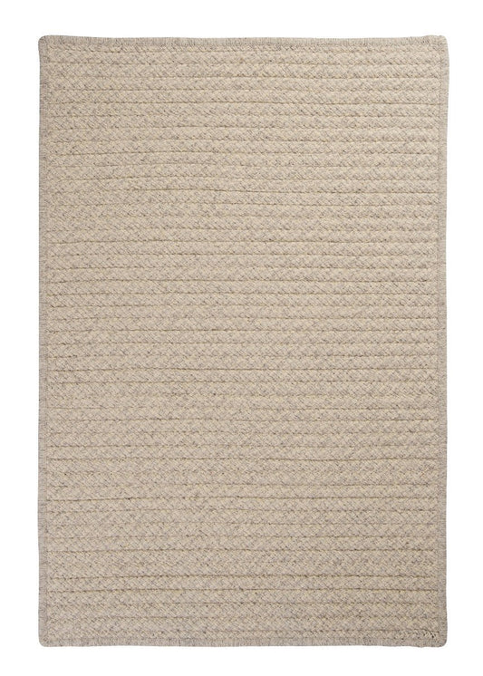 Natural Wool Houndstooth Cream Wool Braided Rectangular Rugs