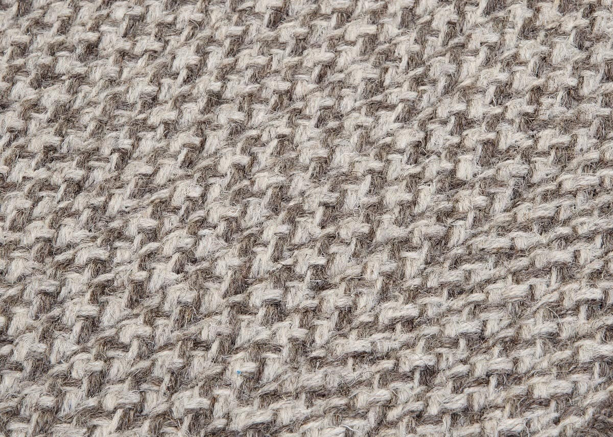 Natural Wool Houndstooth Latte Wool Braided Rectangular Rugs
