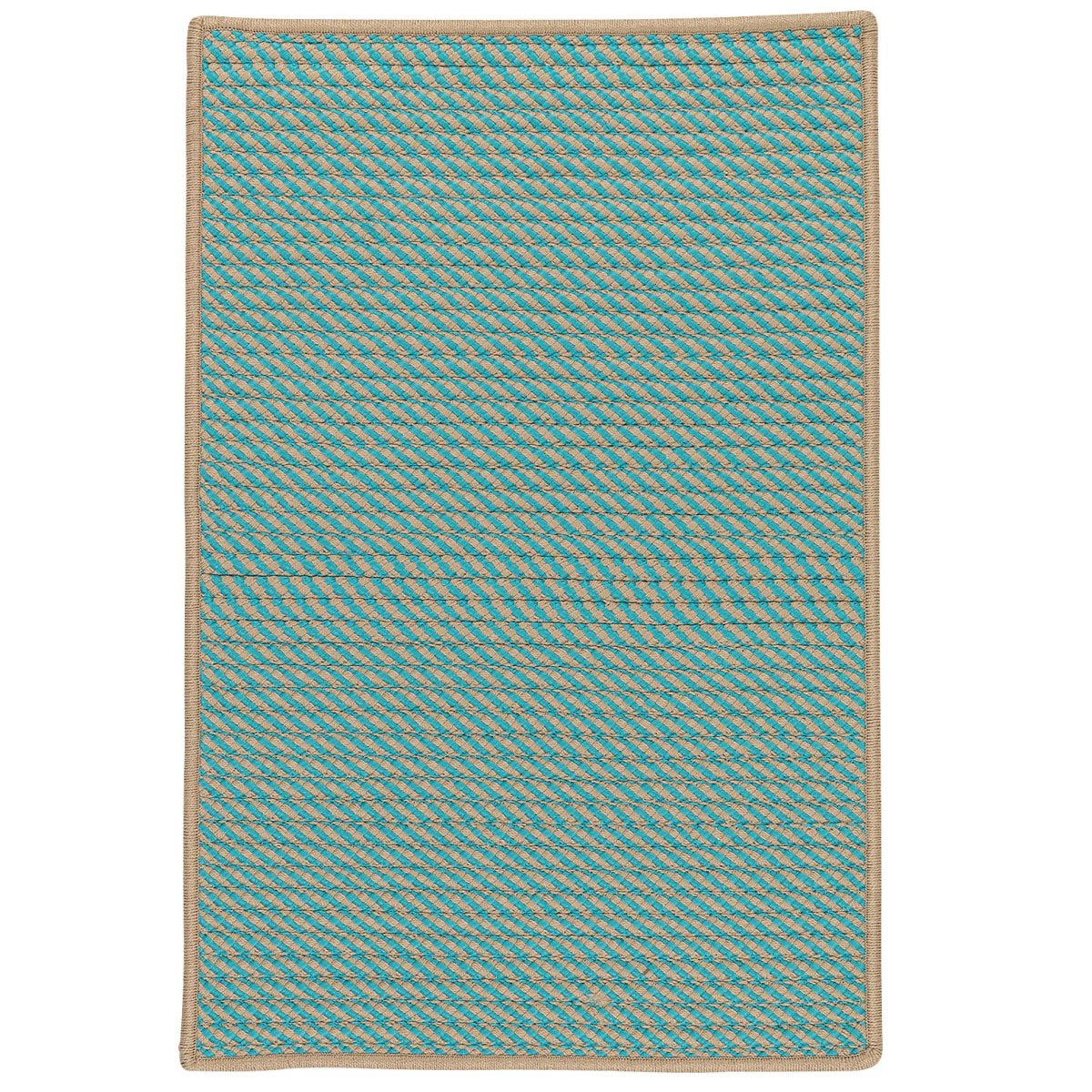 Point Prim Teal Outdoor Braided Rectangular Rugs