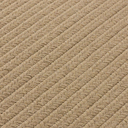 Sunbrella Solid Wheat Outdoor Braided Rectangular Rugs