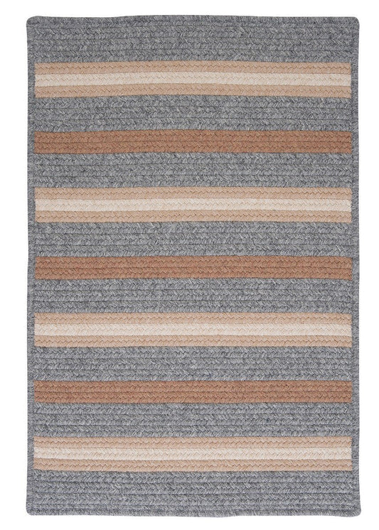 Salisbury Gray Outdoor Braided Rectangular Rugs