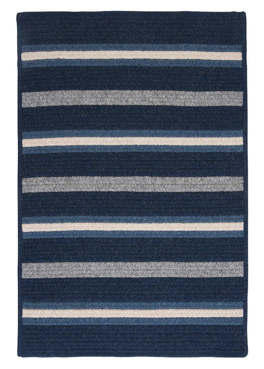 Salisbury Navy Outdoor Braided Rectangular Rugs