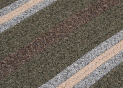 Salisbury Olive Outdoor Braided Rectangular Rugs