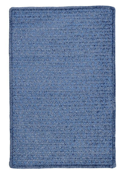 Simple Chenille Petal Blue Outdoor Braided Rectangular Rugs