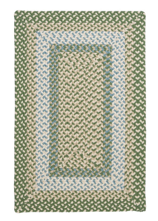 Montego Lily Pad Green Outdoor Braided Rectangular Rugs