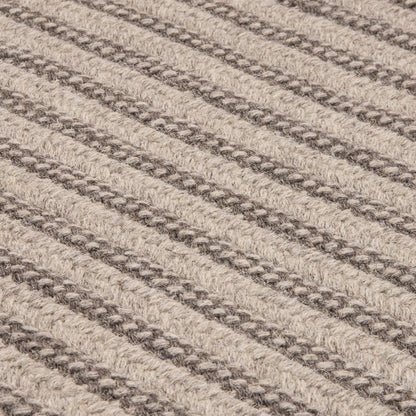 Woodland Dark Gray Wool Braided Rectangular Rugs