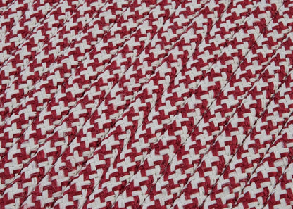 Outdoor Houndstooth Tweed Sangria Outdoor Braided Rectangular Rugs