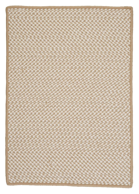 Outdoor Houndstooth Tweed Cuban Sand Outdoor Braided Rectangular Rugs