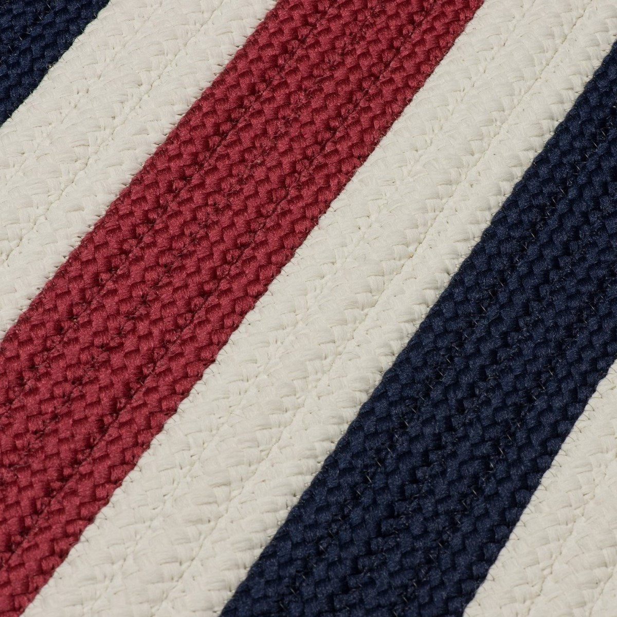 Portico Patriotic Stripe Outdoor Braided Rectangular Rugs