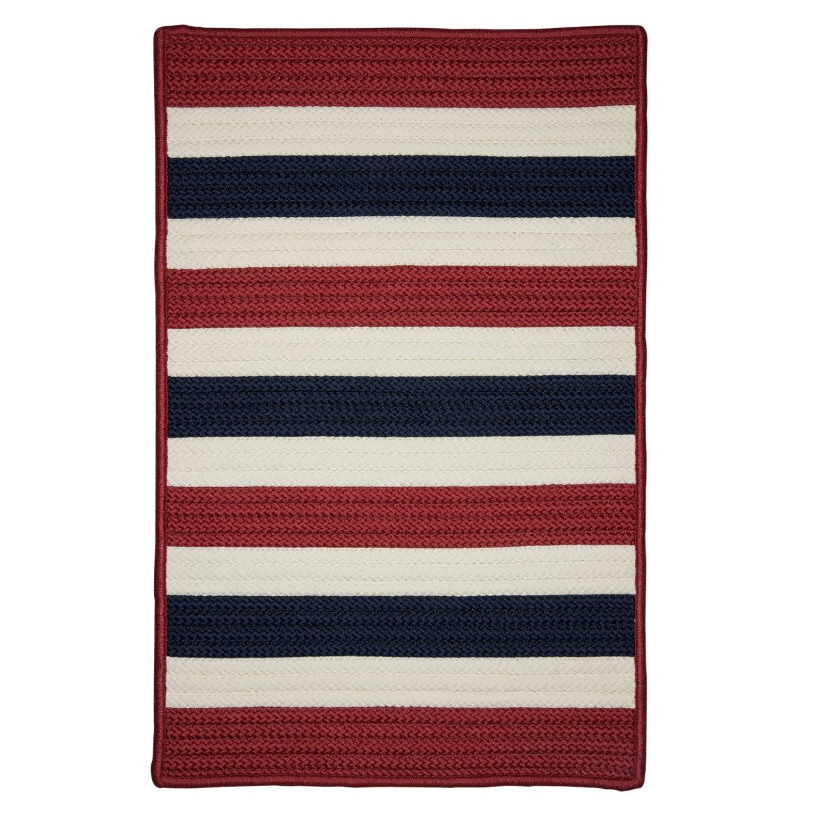 Portico Patriotic Stripe Outdoor Braided Rectangular Rugs