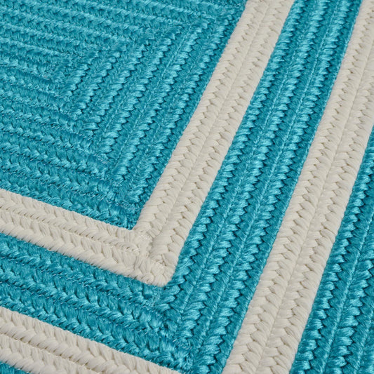 La Playa Aqua Outdoor Braided Rectangular Rugs