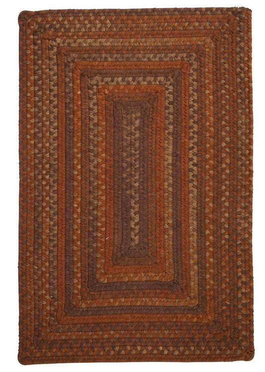 Ridgevale Audubon Russet Wool Braided Rectangular Rugs