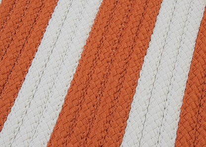 Stripe It Tangerine Outdoor Braided Rectangular Rugs