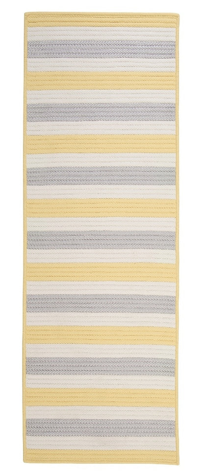 Stripe It Yellow Shimmer Outdoor Braided Rectangular Rugs