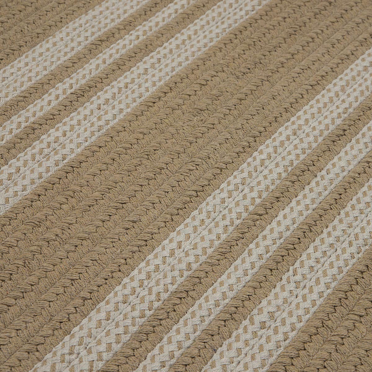 Sunbrella Southport Stripe Wheat Outdoor Braided Rectangular Rugs