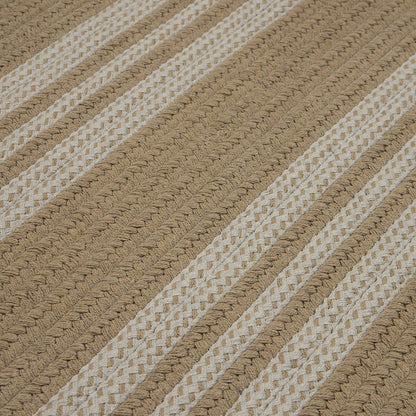 Sunbrella Southport Stripe Wheat Outdoor Braided Rectangular Rugs