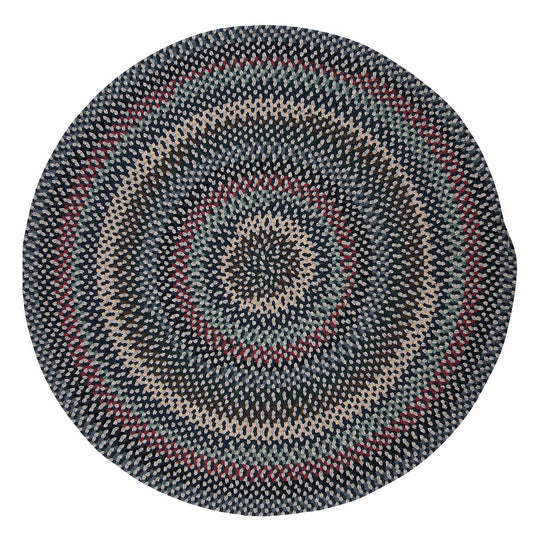 Boston Common Winter Blues Outdoor Braided Round Rugs