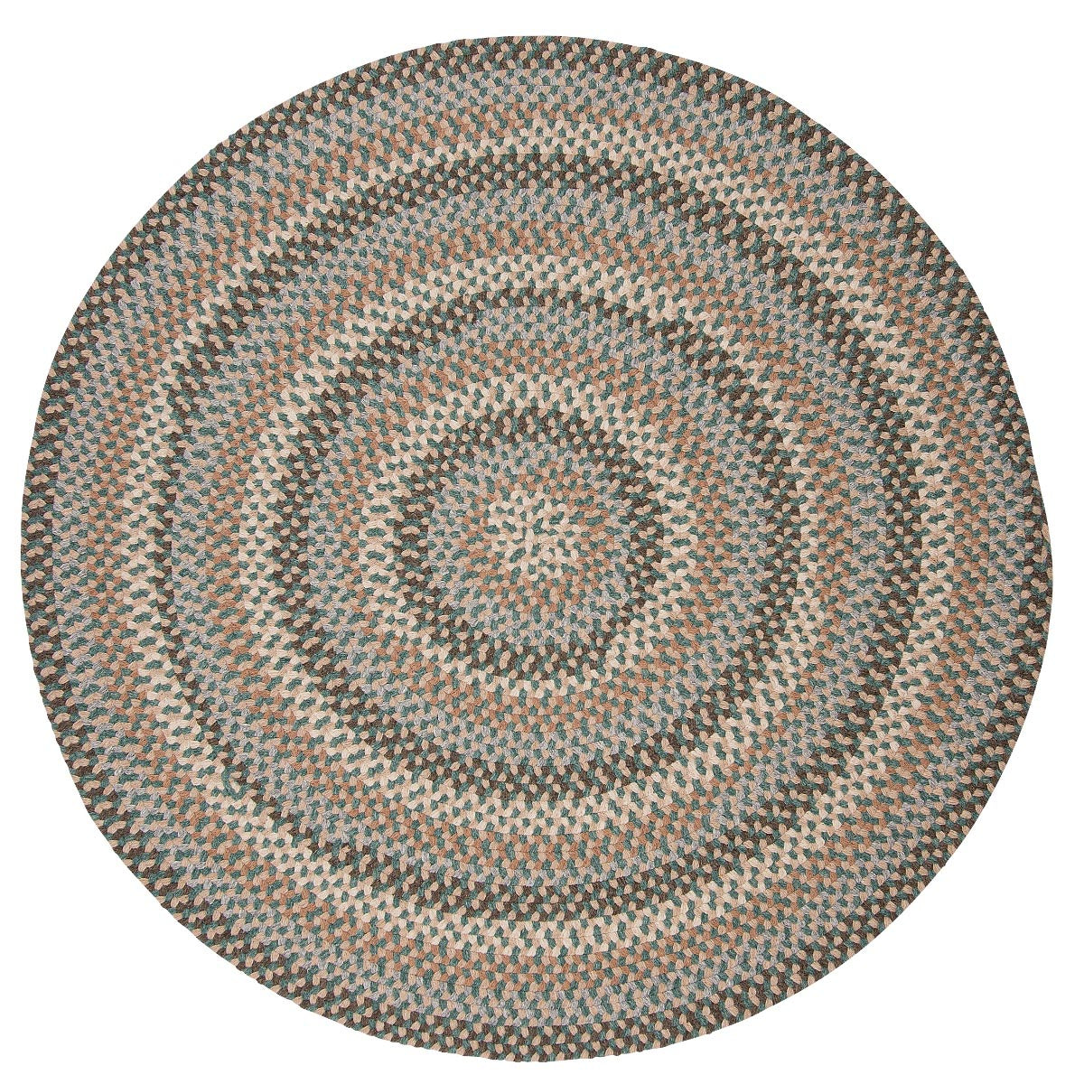 Boston Common Driftwood Teal Outdoor Braided Round Rugs
