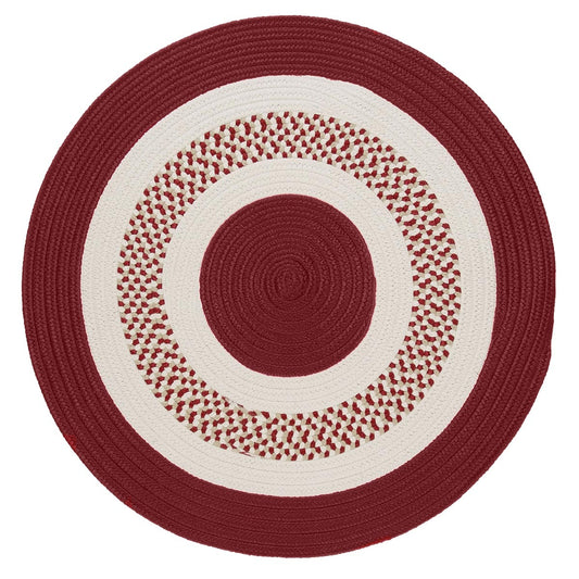 Flowers Bay Red Outdoor Braided Round Rugs
