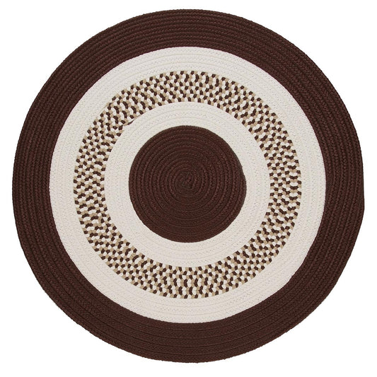 Flowers Bay Brown Outdoor Braided Round Rugs