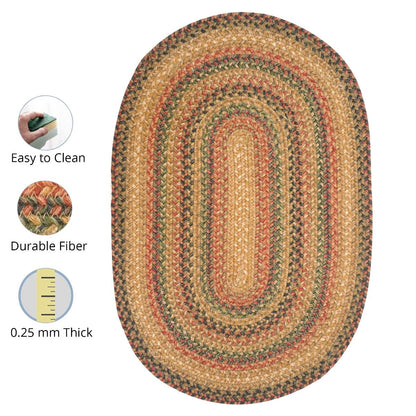 Timber Trail Gold Jute Braided Oval Rugs